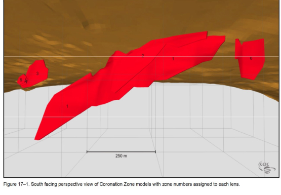 South facing perspective view of Coronation Zone models with zone numbers assigned to each lens